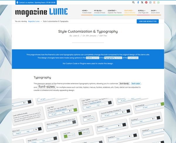 content previewstyle Style Customization & Typography