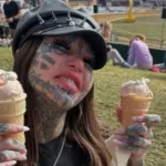 amber-luke,-mulher-mais-tatuada-da-australia,-planeja-eliminar-tatuagens-do-rosto-ate-2027