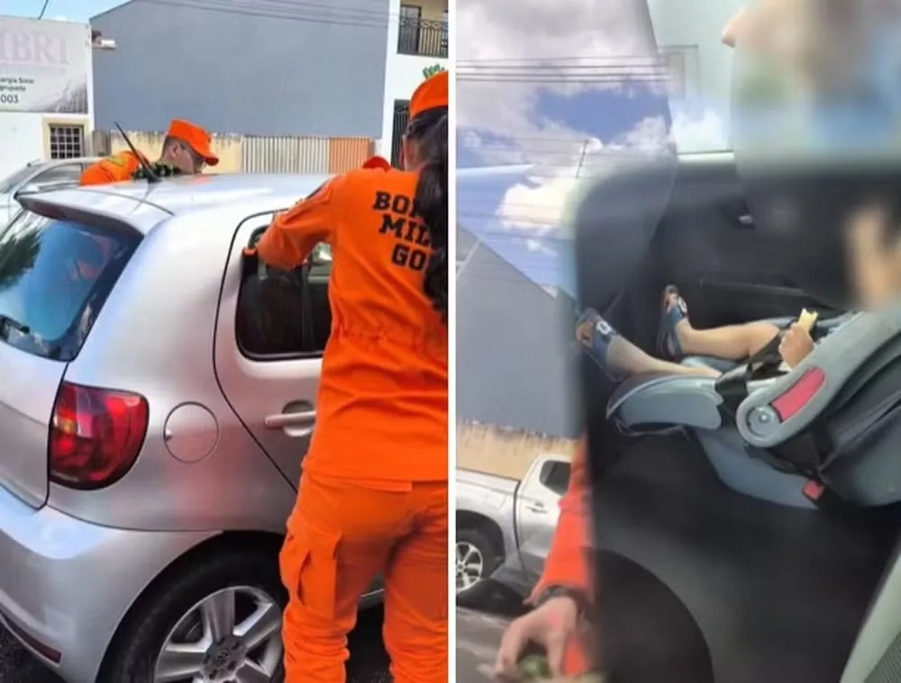 bebe-e-resgatado-apos-ficar-trancado-dentro-de-carro-em-jatai