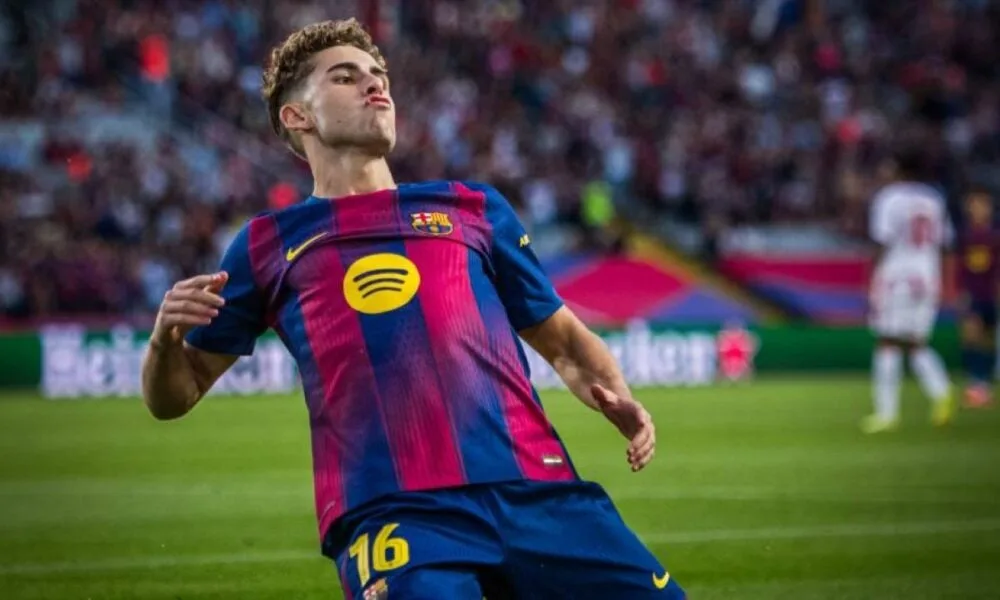 barcelona-and-psg-shine-with-6-1-and-7-2-thrashings,-featuring-fermin-lopez’s-hat-trick-in-a-thrilling-champions-league-tuesday