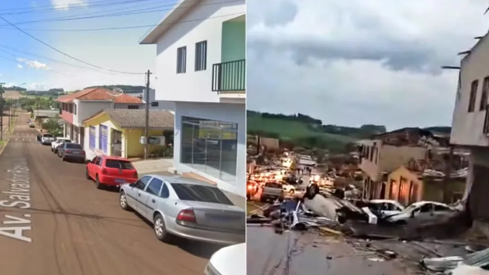 Vídeos mostram destruição em cidade arrasada por tornado no Paraná