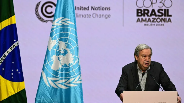 Guterres defende afastamento dos f&oacute;sseis e nova coaliz&atilde;o para energia verde