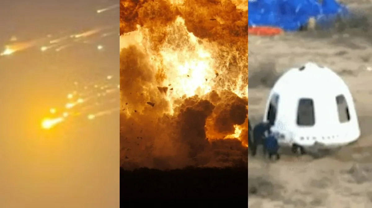 explosoes,-katy-perry-no-espaco-e-tropeco-de-bezos:-imagens-que-marcaram-as-viagens-espaciais-privadas-em-2025