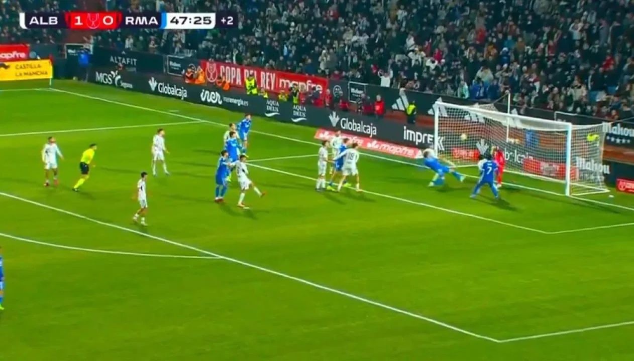 albacete-surpreende-com-villar-mas-real-madrid-empata-com-mastantuono-1×1-para-o-segundo-tempo-pela-copa-do-rei