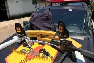 rotam-apreende-fuzil,-pistola,-revolver-e-drogas-apos-confronto-em-goiania