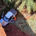 motorista-sobrevive-apos-carro-cair-de-ponte-de-20-metros-na-go-438,-no-vale-do-sao-patricio