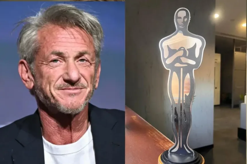 sean-penn-ganha-‘estatueta-do-oscar’-feita-com-metal-de-destroco-da-guerra-da-ucrania