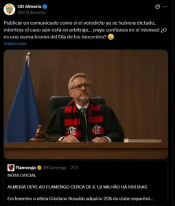 clube,-que-tem-cristiano-ronaldo-como-um-dos-donos,-ironiza-cobranca-do-flamengo-por-divida:-“piada-do-dia-da-mentira?”