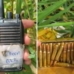 pm-apreende-municoes-de-fuzil-e-radios-usados-por-traficantes-em-aparecida