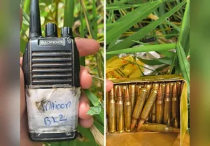 pm-apreende-municoes-de-fuzil-e-radios-usados-por-traficantes-em-aparecida