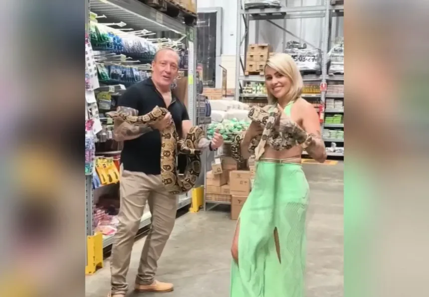 casal-e-flagrado-passeando-com-animal-inusitado-em-caldas-novas;-video