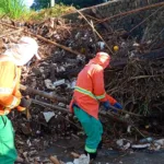 plasticos,-pneus-e-moveis:-mais-de-25-toneladas-de-lixo-sao-retiradas-do-corrego-taquaral,-em-goiania