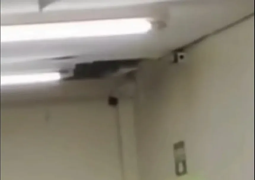 vazamento-em-tubulacao-causa-queda-de-teto-na-santa-casa-de-goiania