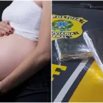 prf-prende-gravida-de-8-meses-com-2,2-kg-de-cocaina-em-onibus