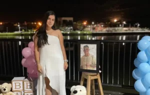 ‘la-do-ceu,-ele-esta-feliz’:-gravida-homenageia-namorado-em-cha-revelacao-em-itaberai