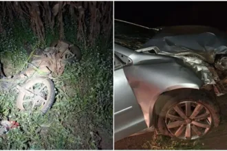 jovem-de-20-anos-morre-em-acidente-na-go-330;-suspeito-fugiu-e-deixou-latas-de-cerveja-no-carro