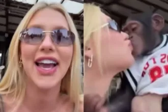 video-de-virginia-beijando-macaco-acende-alerta-sobre-transmissao-de-doencas;-entenda
