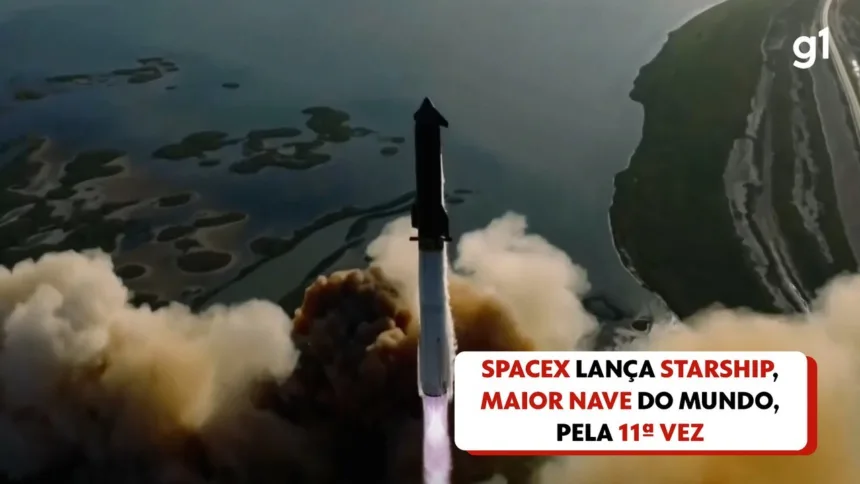 spacex-tenta-12o-voo-da-starship,-maior-nave-do-mundo,-nesta-quinta