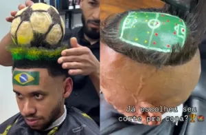 Cortes de cabelo da Copa criados por Naldo em formato de estádios
