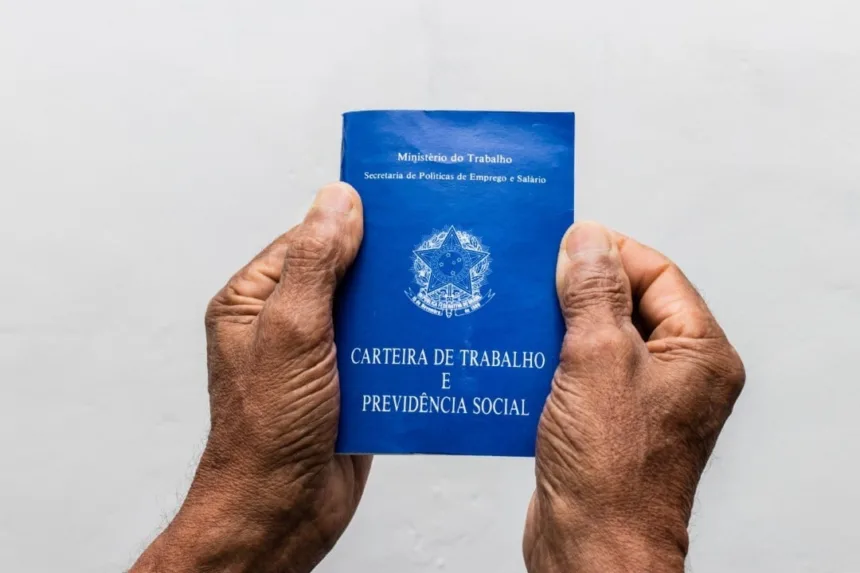 Carteira de trabalho representando suspensão de anúncios governamentais