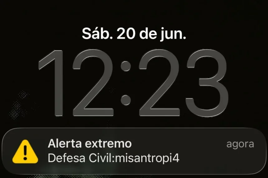 Alerta Defesa Civil em celulares