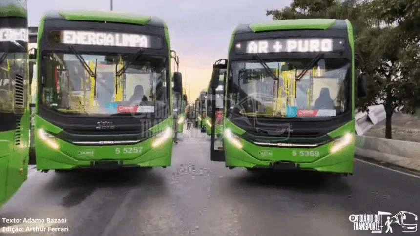 Entrega de ônibus elétricos em São Paulo