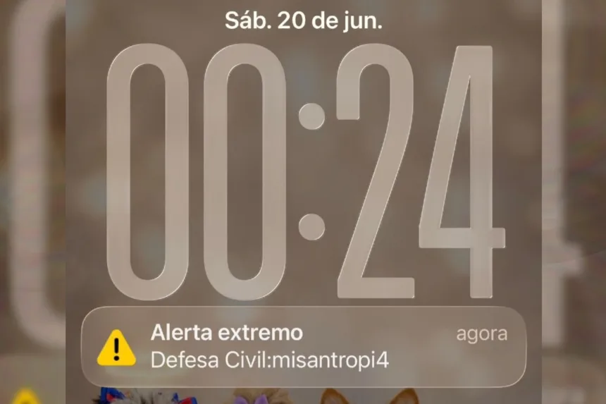 Alerta falso da Defesa Civil em celulares