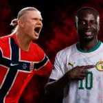 Haaland em campo contra Senegal na Copa do Mundo