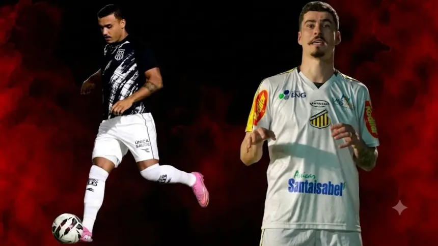Jogadores de Ponte Preta x Novorizontino em campo