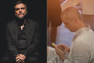 Wagner Moura com visual novo, cabelo raspado e sem barba, em ensaio