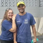 Priscylla de Sousa trabalhando na construção civil com autismo