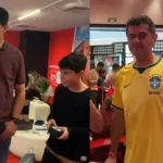 Famílias trocando figurinhas do álbum da Copa do Mundo em Goiás