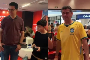 Famílias trocando figurinhas do álbum da Copa do Mundo em Goiás