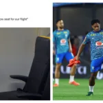 Meme Ryanair Endrick com Carlo Ancelotti e assento sem janela