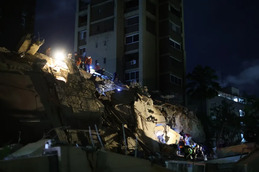 Imagem dos terremotos na Venezuela mostrando destruição
