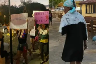 Manifestação por justiça para idosa agredida em Pirenópolis