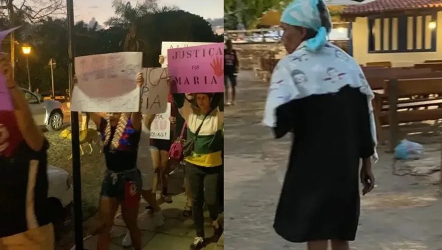 Manifestação por justiça para idosa agredida em Pirenópolis