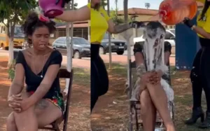 Dia de princesa polêmico com mulher em situação de rua