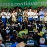 Daniel Vilela e Gracinha Caiado no encontro da base aliada