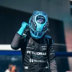 George Russell celebra pole position no GP da Áustria