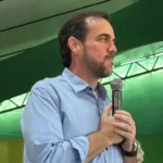 Gustavo Mendanha em discurso sobre pré-candidatura ao Senado