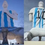 Estátua de Messi na Argentina que virou meme nas redes sociais