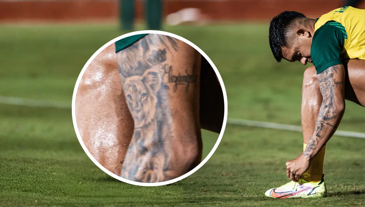 Jogador recém-chegado ao Vila Nova tem tigre tatuado no braço