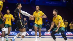 Brasil na VNL enfrentando os Estados Unidos na Liga das Nações