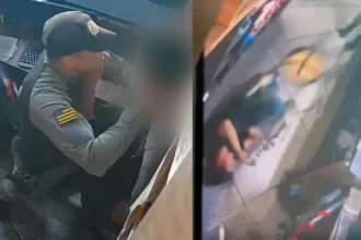 Policial agride jovem aprendiz em loja de motopeças