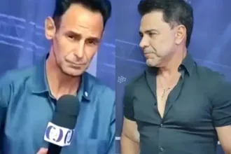 Repórter Mudinho entrevista Zezé di Camargo em show