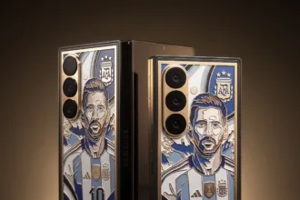 Celular do Messi personalizado com ouro 24 quilates
