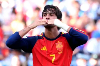Gol da Espanha contra a Argentina na final