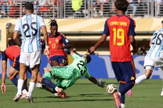 Gol anulado Espanha contra Argentina na Copa