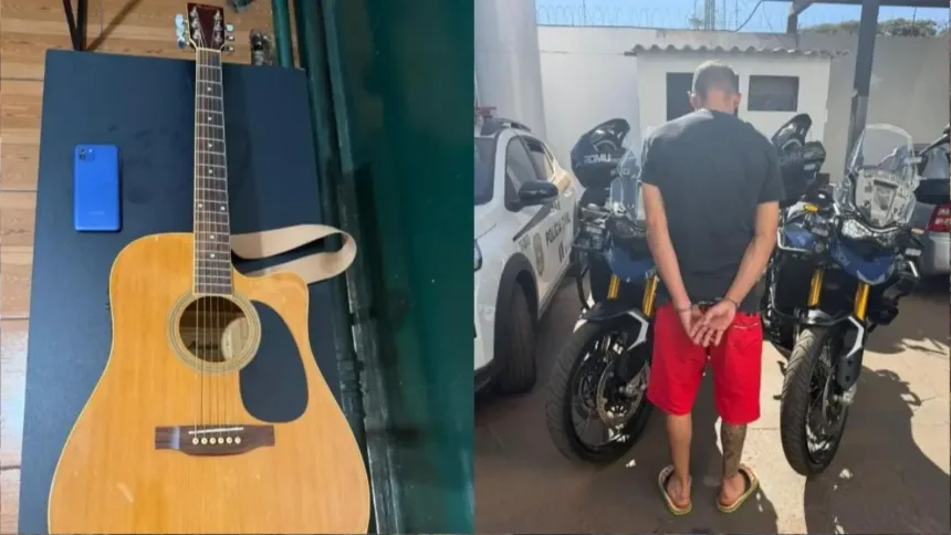 Homem tenta vender violão furtado no Facebook e acaba preso em Rio Verde 1 Homem preso por vender violão furtado no Facebook em Rio Verde